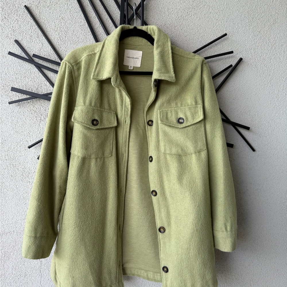 Thread & Supply Light Green Utility Jacket